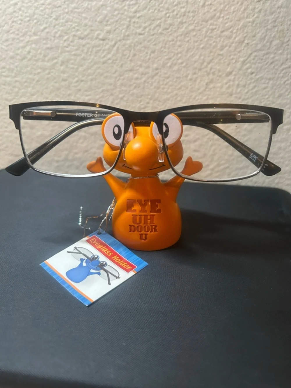 Orange Eyeglass Holder Novelty Frog - Eyel U Door U